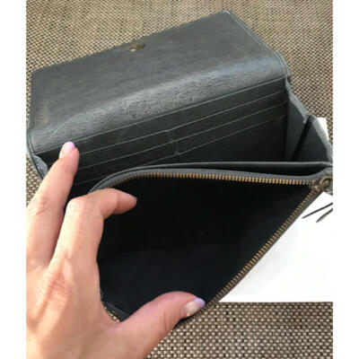 小物 BALENCIAGA archive giant leather wallet BALENCIAGA Smooth Calfskin Metallic Patent Giant 12 Silver