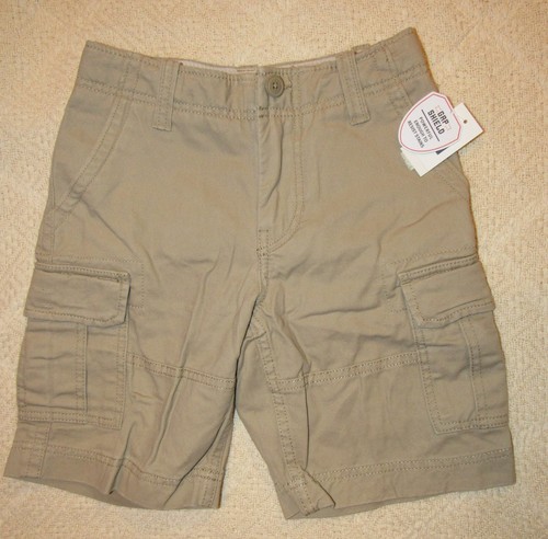 NWT GAP KIDS Khaki Heavy Cargo SHORTS Adjustable Waist Sz 6 REGULAR or 12 HUSKY - Picture 1 of 2