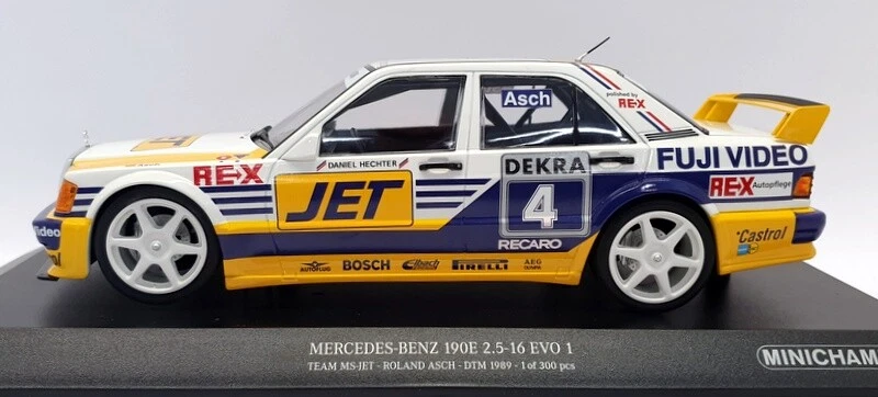 Minichamps 1/18 Scale 155 893604 -Mercedes Benz 190E 2.5-16 EVO 1 #4 Team MS-Jet - Imagen 3 de 4
