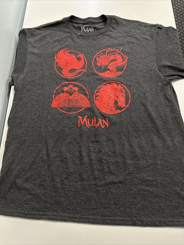 Disney Mulan T-shirt Grey Red NEW (No tags) Cotton/Poly Adult LARGE - 第 3/13 張圖片