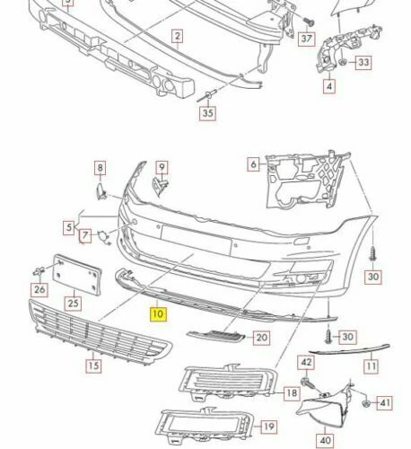 NEW GENUINE VOLKSWAGEN VW GOLF CLUBSPORT FRONT BUMPER SPOILER RETAINER - Imagen 3 de 3