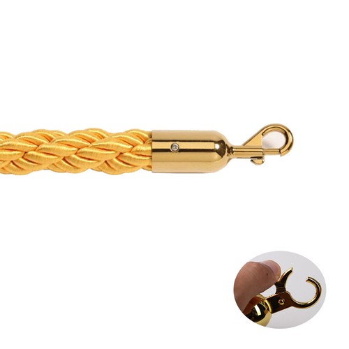 1.5 Meter Twisted Ropes Gold Control Rope Crowd Velvet Queue Line Barrier golden - Picture 2 of 3