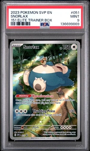 2023 POKEMON SVP EN-SV BLACK STAR PROMO 151 ELITE TRAINER BOX #051 SNORLAX PSA 9