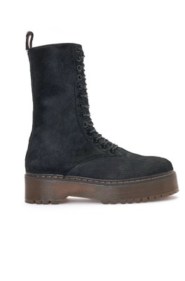 NIB Altuzarra  Drew  Combat Boot, Calf Hair, Black, EU 37