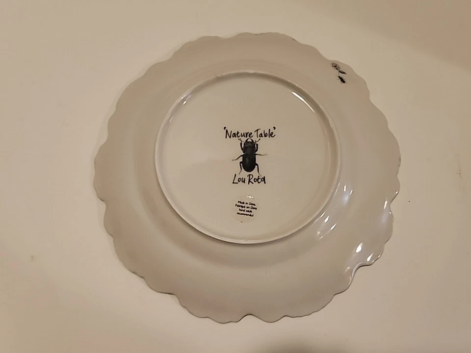 JUEGO DE 4 platos de mesa Anthropologie Lou Rota Nature - NUEVO - Frong Jirafa Pájaro Foto 3 de 4