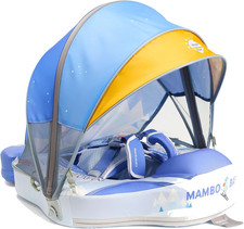 Mambobaby Non-Inflatable Baby Pool Float with Removable Sun Canopy 3-24 Months