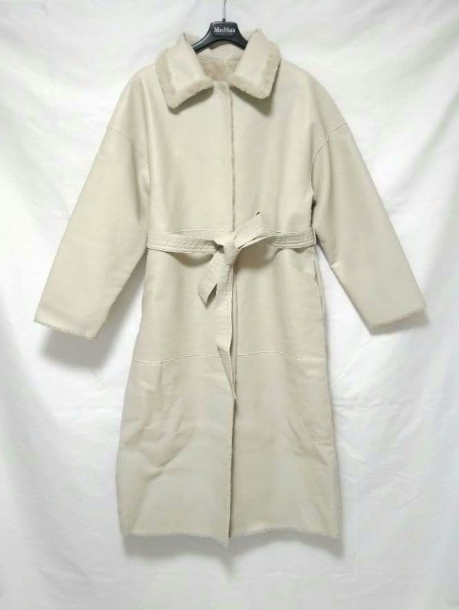 AMERI Reversible Faux Shearling Coat Ivory Beige … - image 5