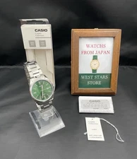 CASIO Collection MTP-1302D-3AJF Green Silver Mens Watch Dark Dial Analog Japan