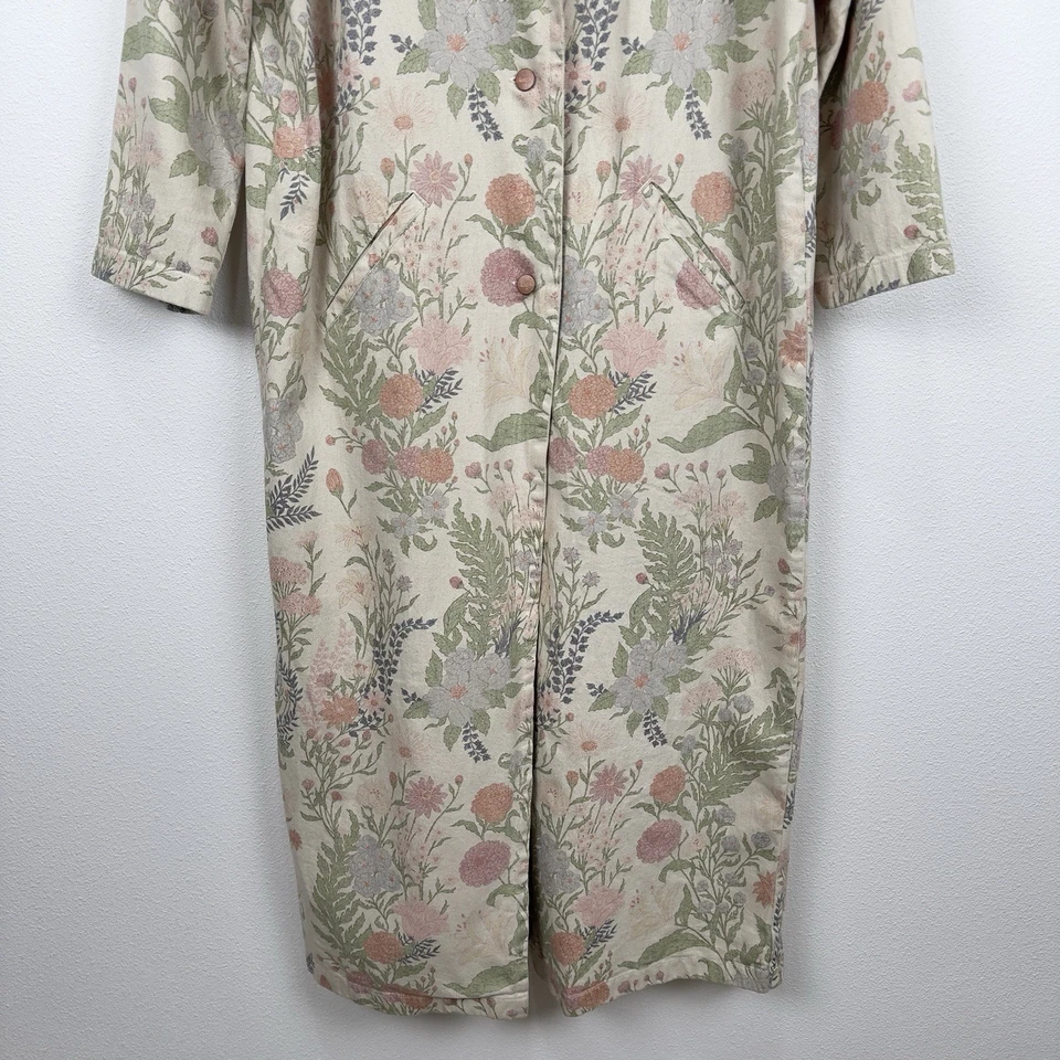 Chaqueta Wrangler X Free People Mujer M Floral Larga Denim Trinchera Bohemia Indie Foto 3 de 4