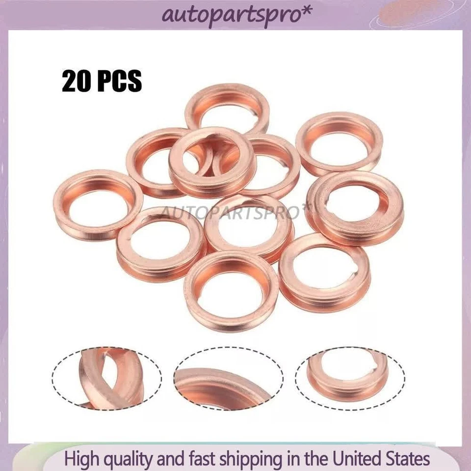 20X Junta de arandela de trituración de tapón de drenaje de aceite de metal 11026-JA00A para Nissan Infiniti Foto 3 de 4