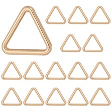 Metal Triangle Rings Triangle Loop Welded Rings Buckle 0.09"x3/5" Gold 16Pcs