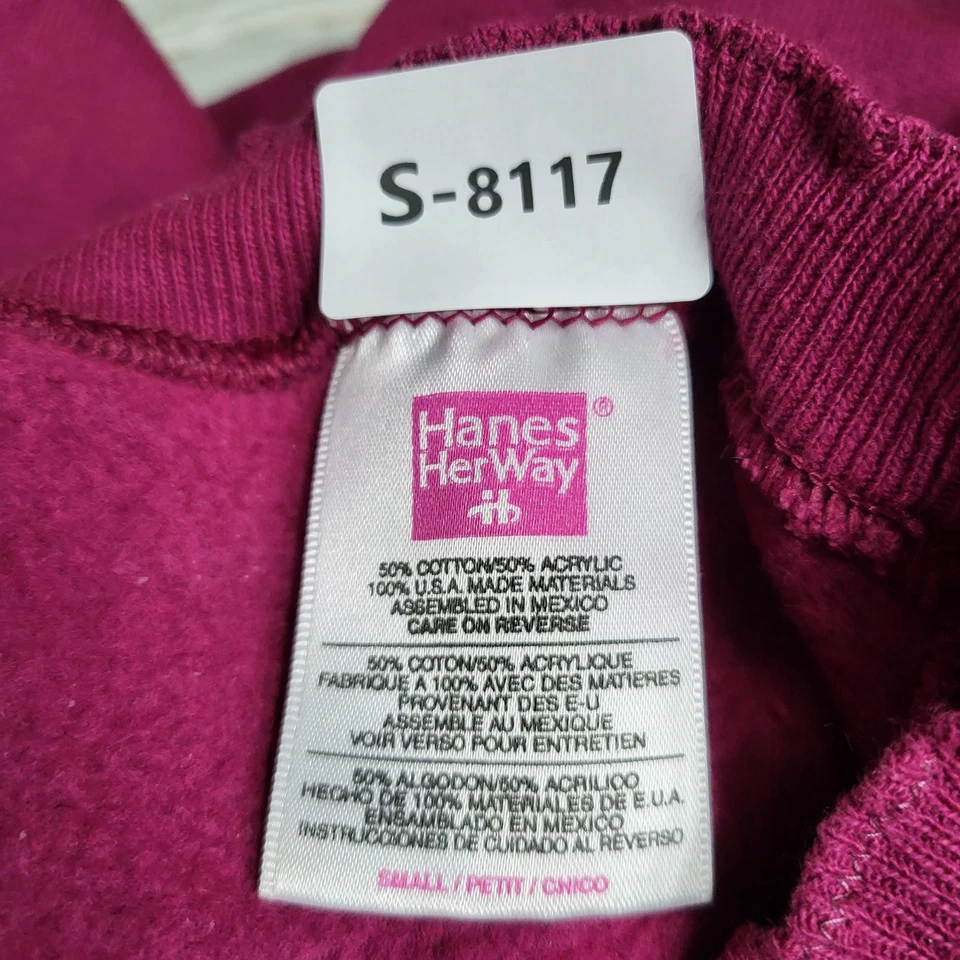 Sudadera DE COLECCIÓN Hanes Her Way Mujer S Magenta Bordado Geométrico Y2K Foto 2 de 4