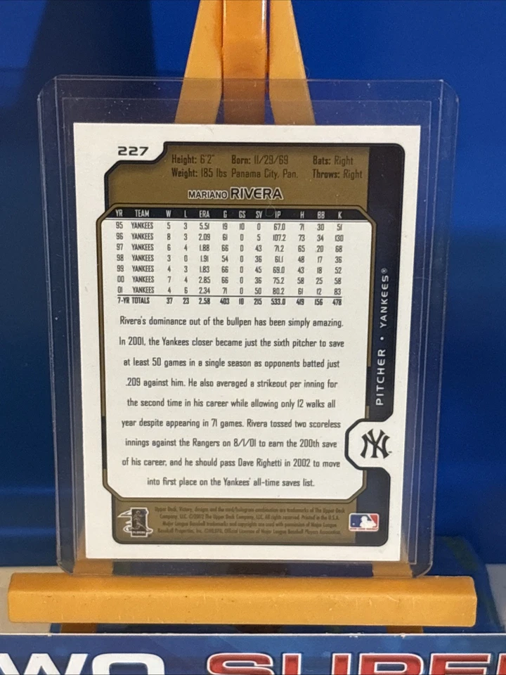 2002 Upper Deck Victory GOLD MARIANO RIVERA #227 NYY HOF Nm-MT LEGEND - Image 4 of 4