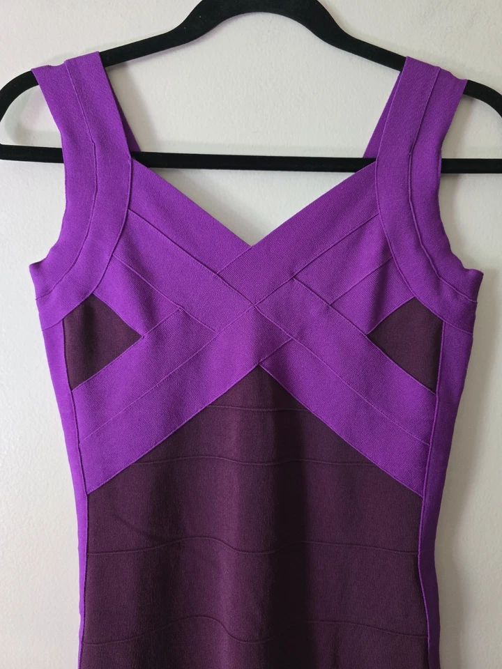 Express Colorblock повязка обтяжку платье фиолетовый/слива романтический классический женский  - Изображение 3 из 4