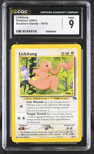 CGC 9 MINT Lickitung 2001 Southern Islands 16/18 Pokemon Card