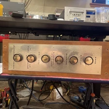 Antique Stereo Tube Amplifier. 1959. Working