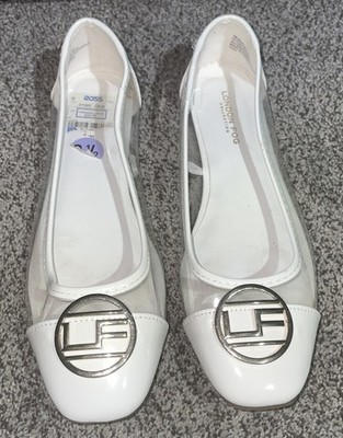 London Fog Collection Clear/White ballet Flats Womens Shoes Size 8.5 Callista