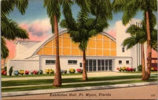 Exhibition Hall Ft Myers Florida New Auditorium Vintage Postcard