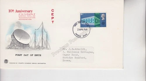 GB FDC FIRST DAY COVER STUART 1969 BRITISH ACHIEVEMENTS ANNIVERSERIES EUROPA