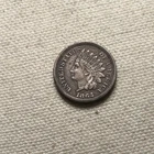 1864 Copper Nickel CN Indian Head Cent Penny- Fine/VF Details, Partial LIBERTY