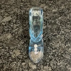 Fenton Art Glass Shoe Boot Ice Blue Hand Painted Signed Nancy Fenton 95th Anniv