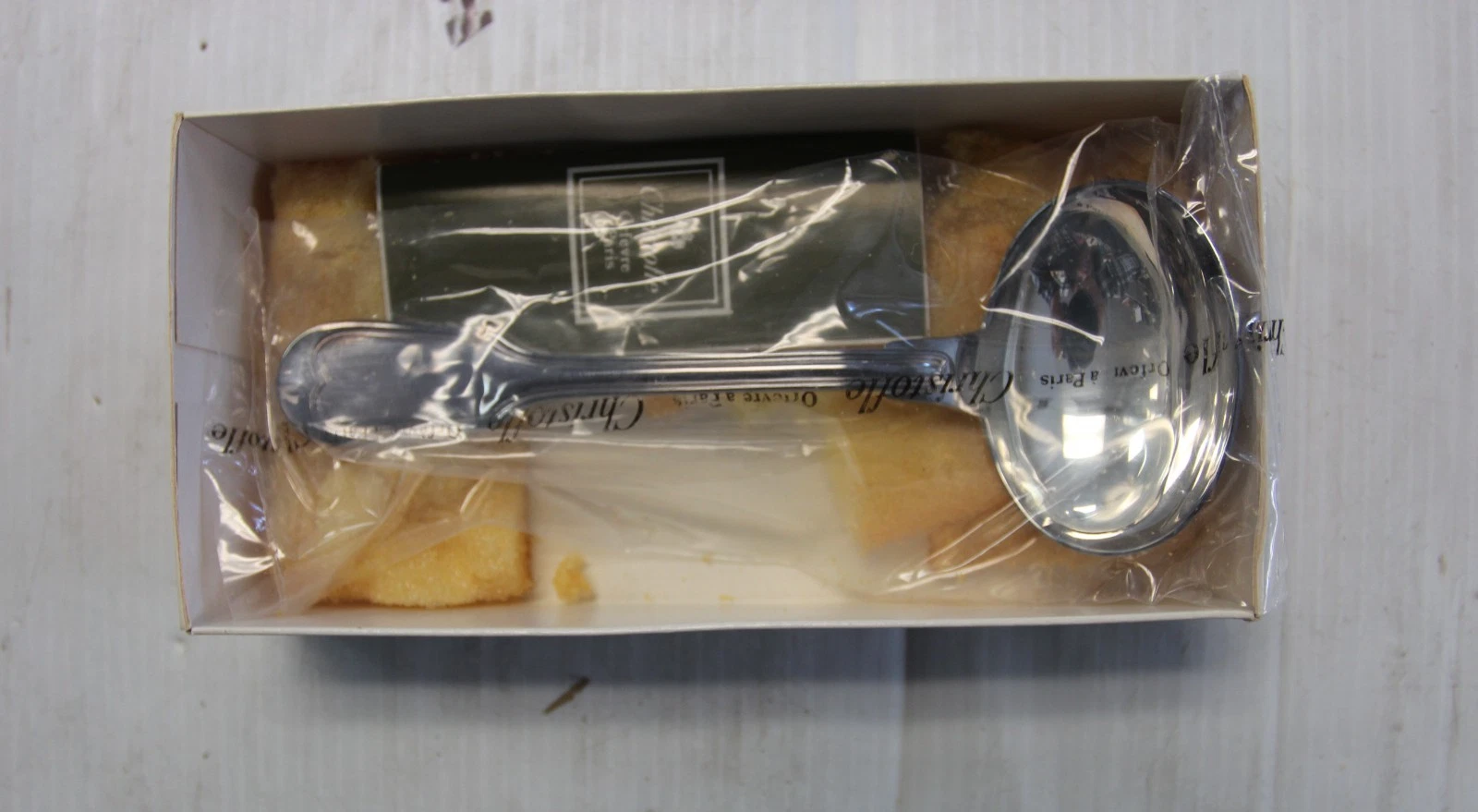 Christofle Chinon 18cm Sauce Ladle Silver Plated In Box NEW