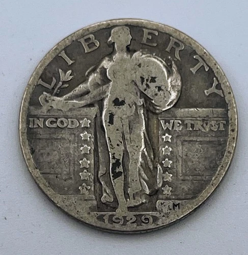 1929 Standing Liberty Quarter 90% Silver Philadelphia mint USA