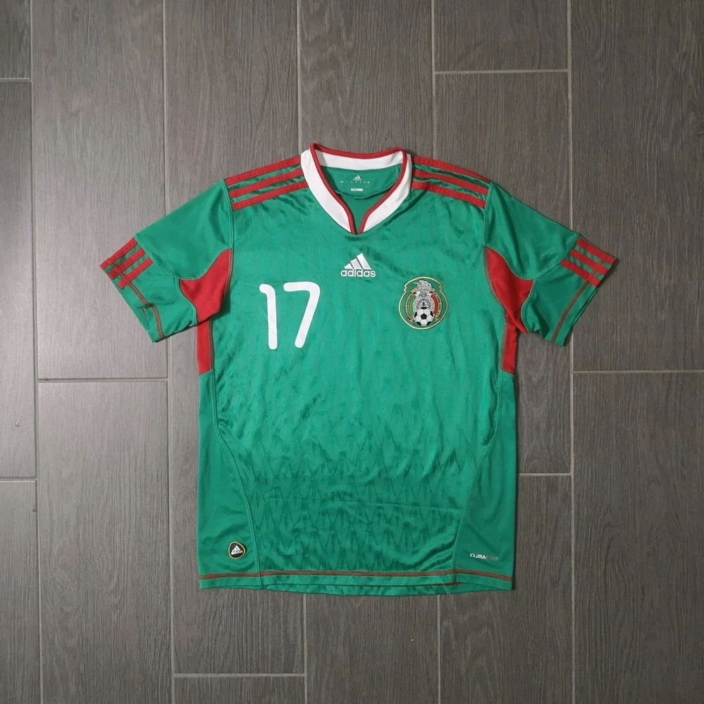 Vintage Retro WM 2010 Dos Santos Mexico Heim Trikot Größe: S Pashanim Y2K Adidas