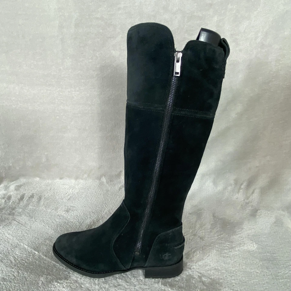 UGG ботинки женский размер 6,5 черная замша колена стороны молнии зажим подошвы высокий 1103729 - Изображение 2 из 4