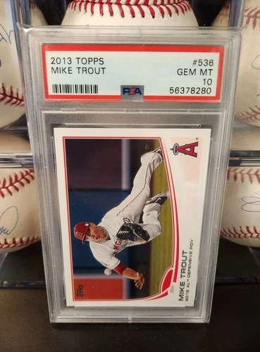 Mike Trout 2013 Topps #536 Gem Mint PSA 10 HOF Defensive POY Award