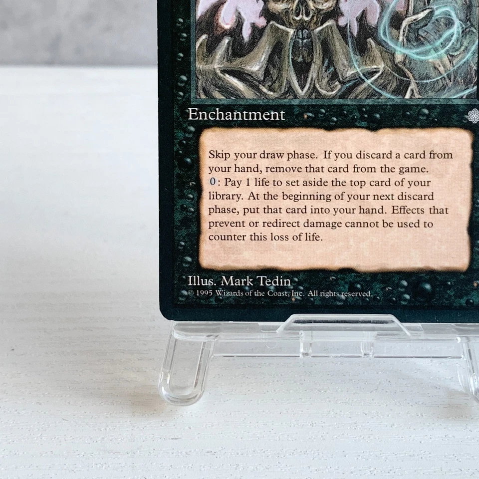 MTG Necropotence Ice Age Black Enchantment Rare Old Frame Mark Tedin Magic Card - Image 4 of 4