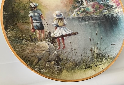 Franklin Mint Limited Edition Plate Fishin` Friends by Andres Orpinas - Picture 2 of 5