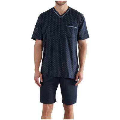 Götzburg Herren kurzer Schlafanzug Baumwolle Shorty State Island 1/2 Arm Pyjama - Bild 1 von 3