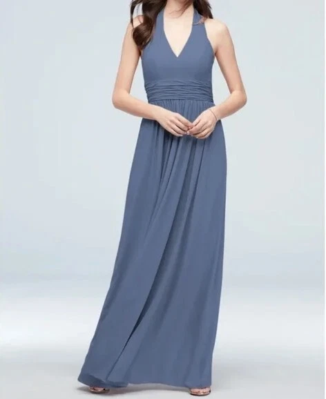 Long georgette v clearance neck david's bridal