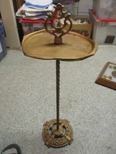 Antique Cast Iron painted Tin metal Ashtray Smoking Stand