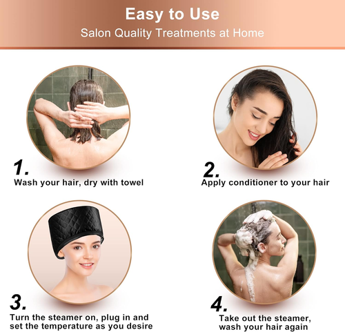 Heat Cap for Deep Conditioning, Thermal Cap for Hair Steamer Cap for Natural Ha - Picture 3 of 12