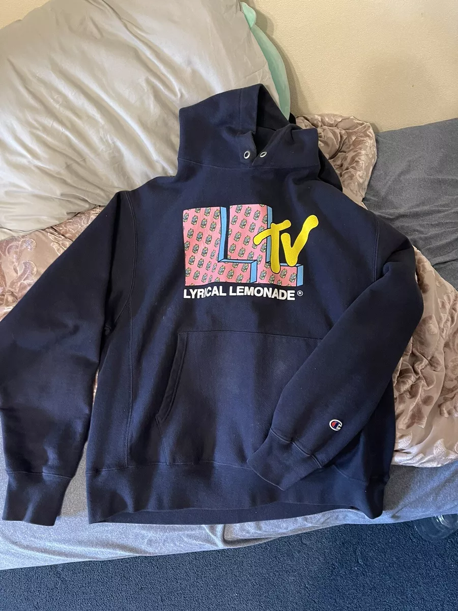 støbt krysantemum Nat Lyrical Lemonade Champion Reverse Weave MTV Graphic Hoodie Mens Size L Navy  Blue | eBay