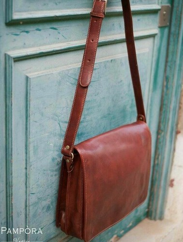Messenger Laptop Men's Leather Vintage Briefcase Bag Satchel School Travel Bag - Picture 6 of 6