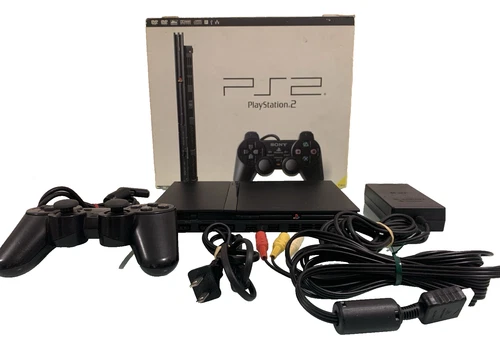 Sony PlayStation 2 Slim Charcoal Black Console SCPH-70000