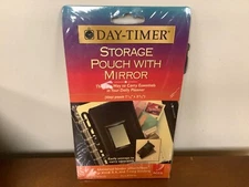 Vintage Day-Timer Storage Pouch With Mirror--Fits 3, 6, and 7 -ring binders--New