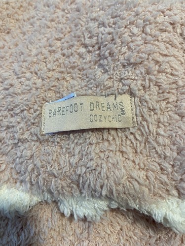Barefoot Dreams Pink Cream Trim Pocket Baby Blanket Cozychic Security Lovey - Picture 3 of 3