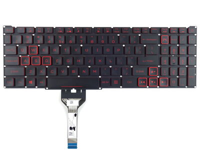Tradebit Tastatur für Acer Nitro AN515-56 AN515-57 AN515-58 US QWERTY Beleuchtet