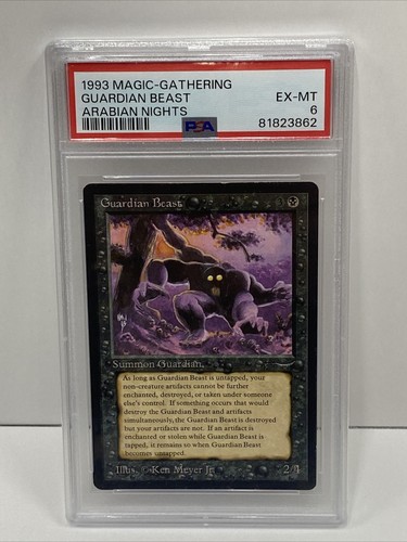 1993 MTG MAGIC THE GATHERING ARABIAN NIGHTS GUARDIAN BEAST U2 Psa 6 Very Clean - Picture 1 of 10