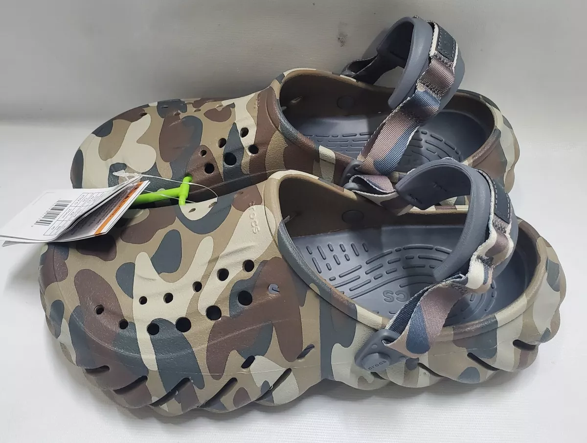 New Crocs Echo Camo Redux Limited Edition Charcoal Charbon M9/W11