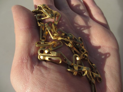 Original Vintage Brass Lighting Chain Hanger Loop Chandelier Light Pull 56cm - Picture 7 of 11