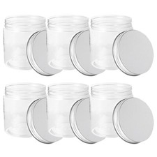 6 Pcs Mini Plastic Bottle Mason Jars with Lids Bulk Clear Baby Glass Container