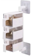 3 Tier Wall Mount Spice Rack Organizer Storage Swivel Organizer With Removable