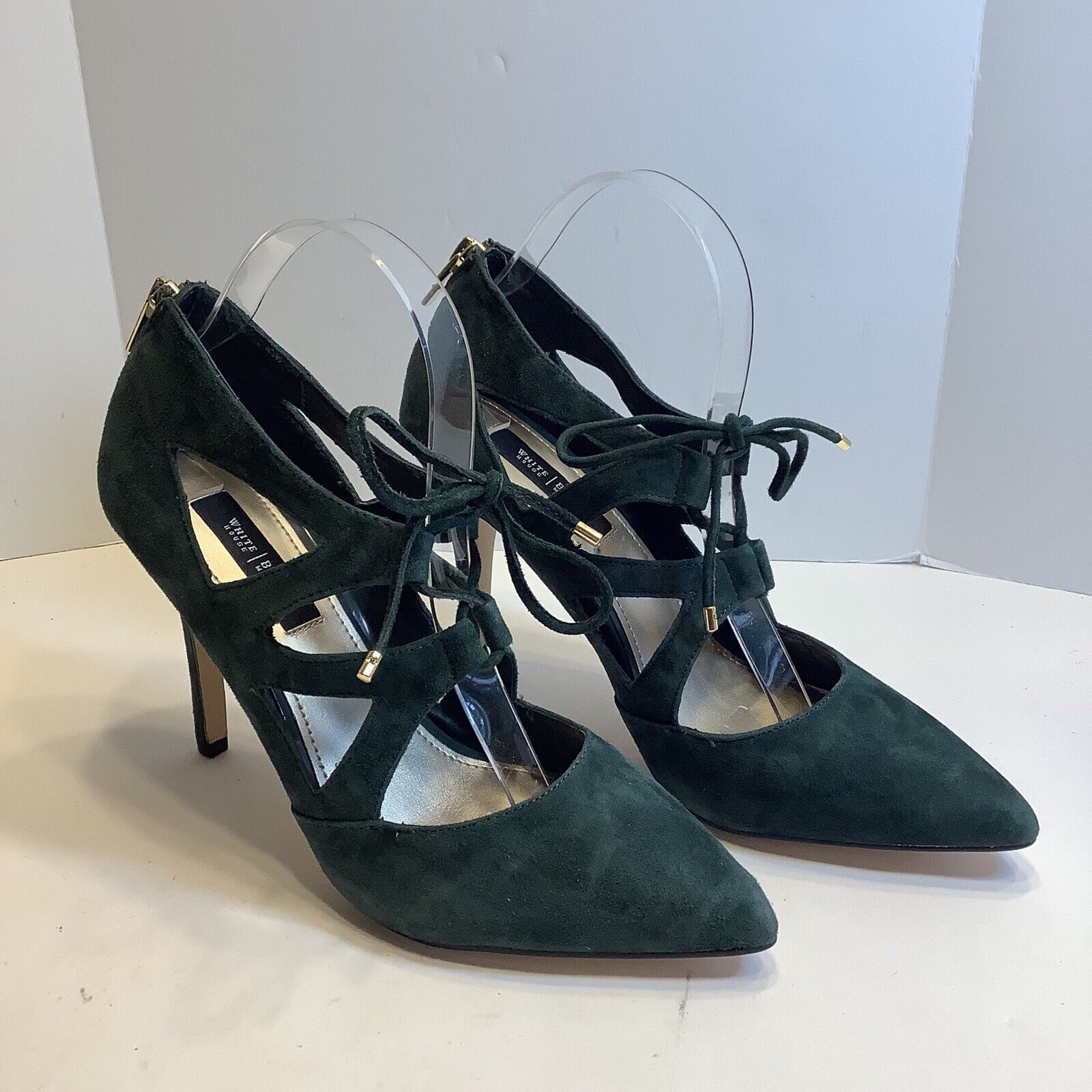 Safety and trust White House Black Market Emerald Stiletto Suede Heels Delph Regular discount 8.5M