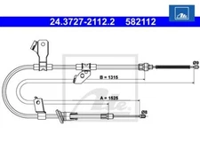 Cable pull, parking brake ATE 24.3727-2112.2 for Mitsubishi