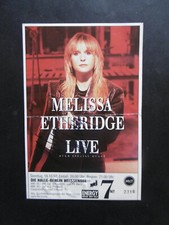 Melissa Etheridge autograph signed ticket Berlin "Die Halle" 18/10/92